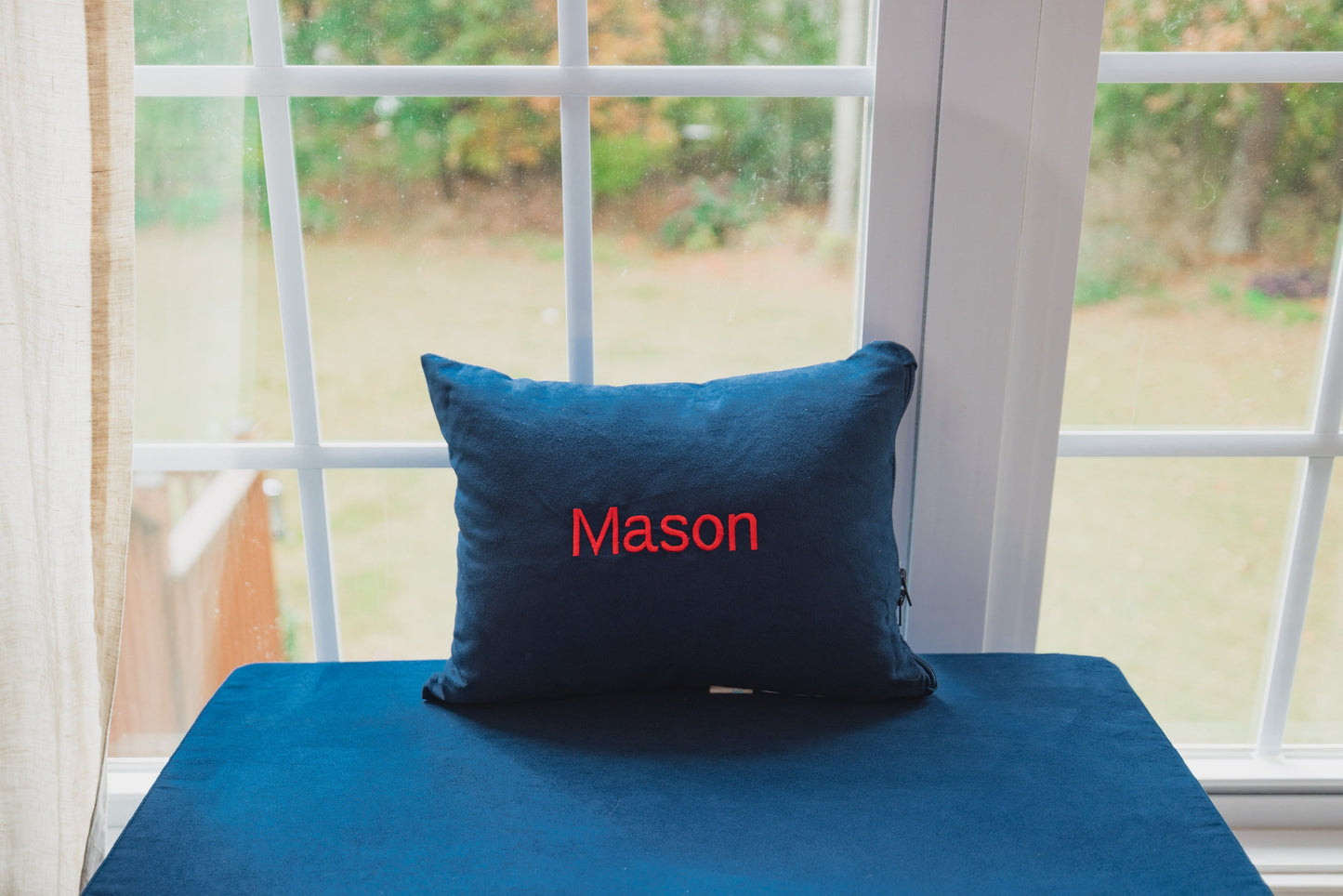 FoamOh! Extra Pillow Navy Extra Personalizable Pillow