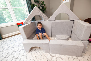 FoamOh! Castle Couch Light Grey FoamOh Castle Sofa