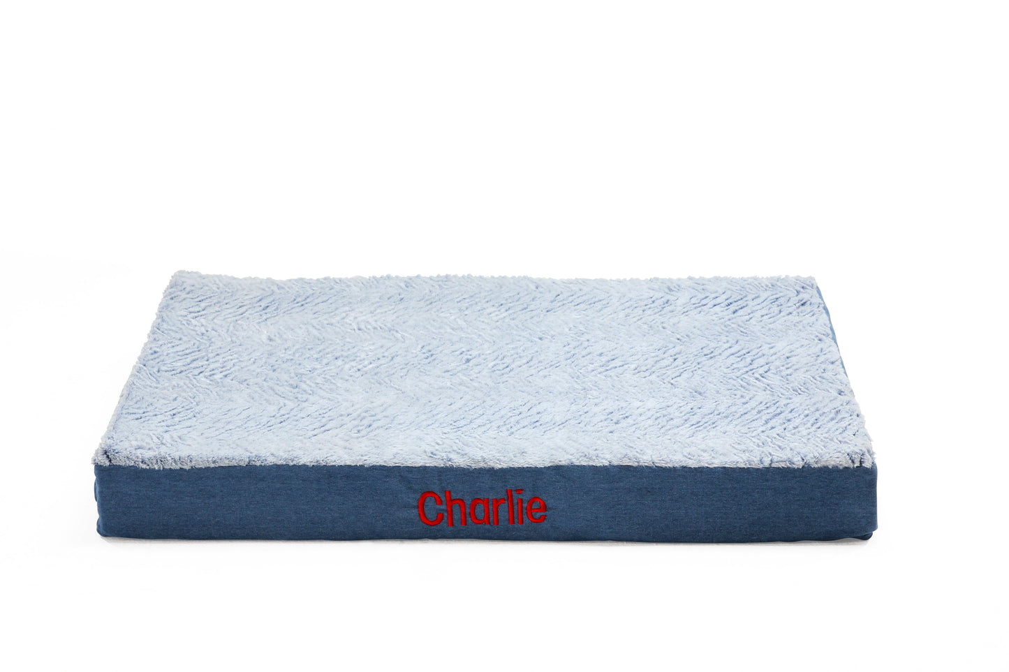 FoamOh! Wag-Oh! - Faux Fur Small / Denim FoamOh Pet Bed - Faux Fur